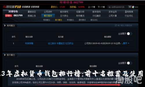 2023年虚拟货币钱包排行榜：前十名推荐及使用指南